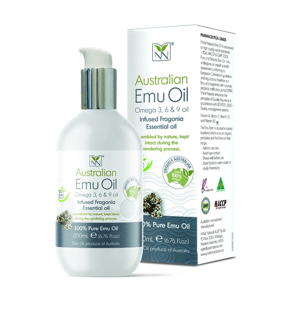 Pure Emu Oil, Infused Fragonia for Hypoallergenic Skin Care, Hair & Healing