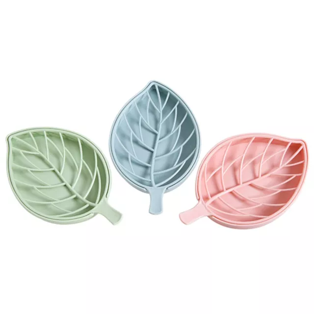 Modern Leaf Shaped Soap Holder with Double Drain Hole Toilet Accessories