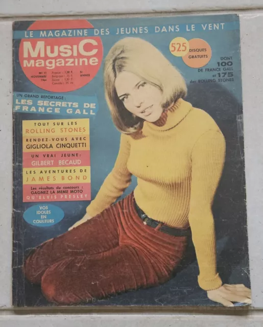 Rarissime revue Musique Magazine France Gall. 1964 N°11. Collector.