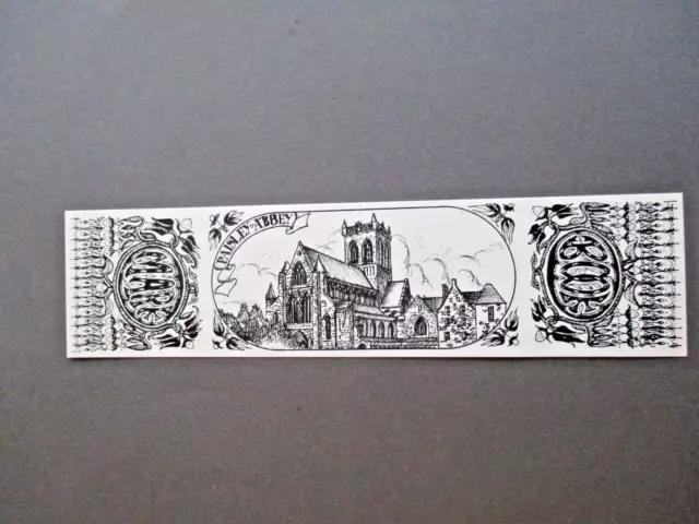 BOOKMARK Paisley Abbey Colin Williamson Illustrated Scotland Scottish Unused