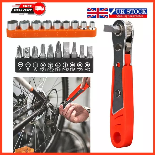 Right Angle Magnetic Screwdriver Mini Ratchet Wrench Drive with Screwdriver Bits