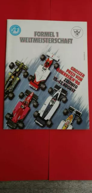 Formula 1 Programma Ufficiale Gran Premio Di Austria Osterreich F1 1986