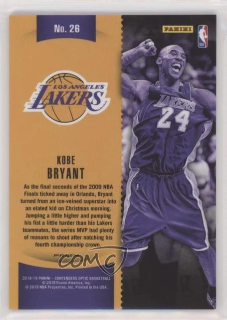 2018 Contenders Optic Winning Tickets Prizms Red Cracked Ice Kobe Bryant #26 HOF 2
