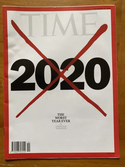 Time Magazine 2020 The Worst Year Ever Red Cross X Grave New World No Label