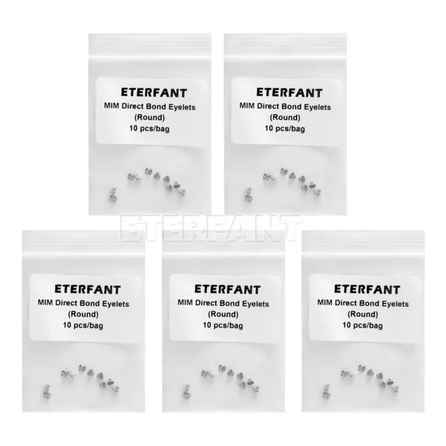 5xETERFANT Dental Orthodontic Lingual Buttons MIM Direct Bondable Eyelet Round