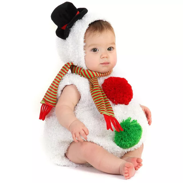 Infant Baby Boys Girls Christmas Xmas Snowman Modelling Fleece Romper Scarf Sets