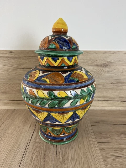 Vase Grec Spathas 14cm Or 24K Fait Main Grèce Vintage Doré Céramique