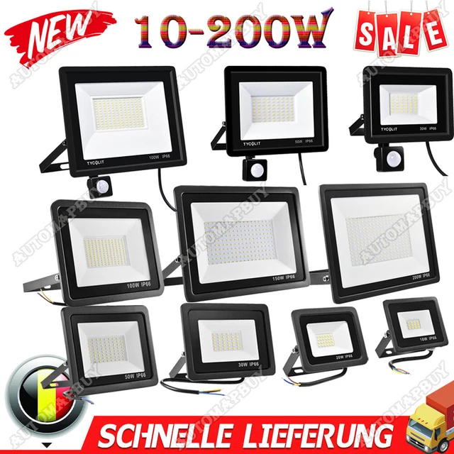 50W LED Flutlicht Strahler Fluter Scheinwerfer Außen Baustrahler Lampe Kaltweiß