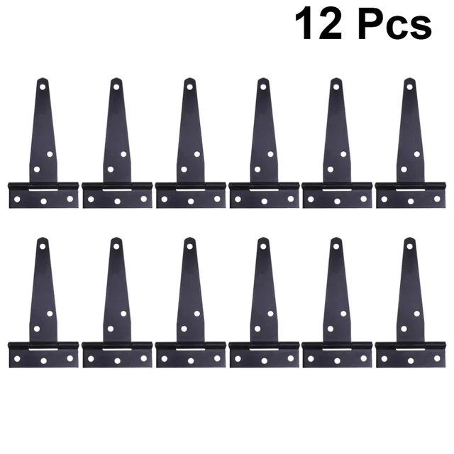 12Pack 4Inch T Strap Light Duty Shed Door Hinges – Black Barn Door Gates