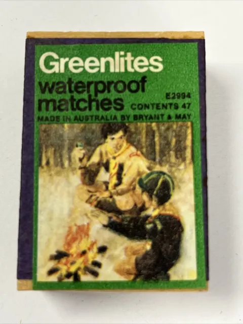 Brymay Greenlites Waterproof Matches for Boy Scouts Plywood Matchbox