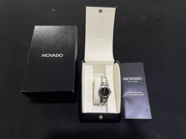 Orologio Bracciale Movado 81 E4 1842 Amorosa Diamanti Nero Museo Donna Quarzo