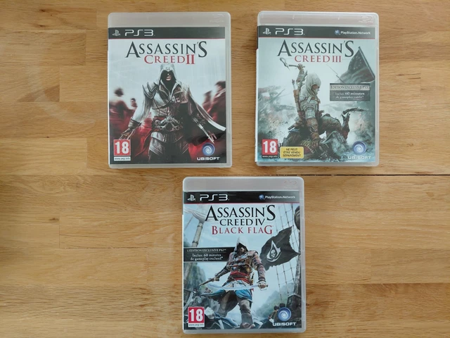 Lot De 3 Jeux Assassin's Creed PS3 : II, III Et Black Flag - État Comme Neuf