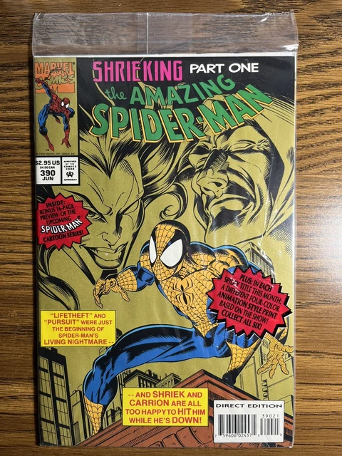 The Amazing Spider-Man 390 Nm Factory Sealed Mark Bagley Metallic Ink Cover 1994