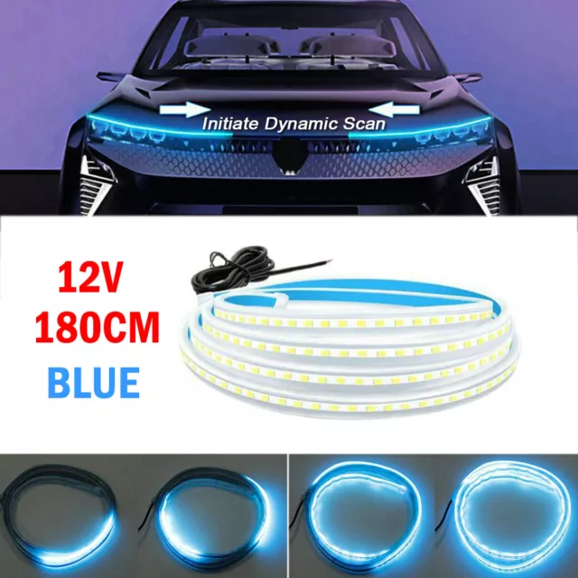 180cm Car Start Scan DRL Hood Light Strip Engine Cover Daytime Running Lamp LED