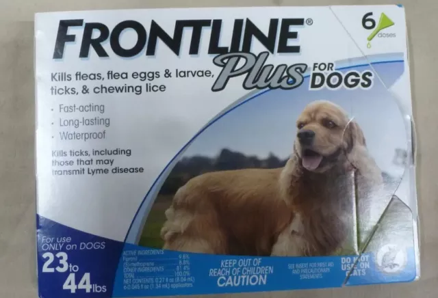 Frontline Plus Flea, Tick & Lice Treatment for Medium Size Dogs 23-44lbs 6 Doses