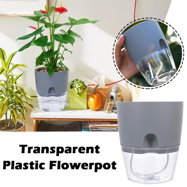 Plant Pot Self Watering Garden Planter Small Flowerpot Pots Violet African U2V0