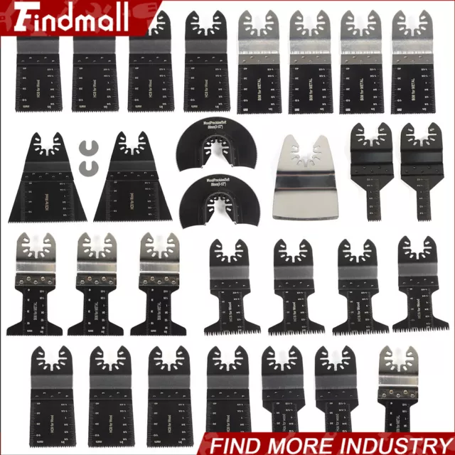 Findmall 31Pcs Universal Quick Release Multitool Blades For Wood Metal Drywall