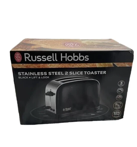 RUSSELL HOBBS 2 Slice Toaster Stainless Steel, Lift & Look damaged