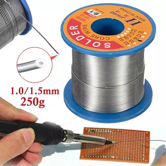 250g Tin Wire Soldering Solder Fluxed Core Electronics Lead Flux 60/40 1~1.5mm