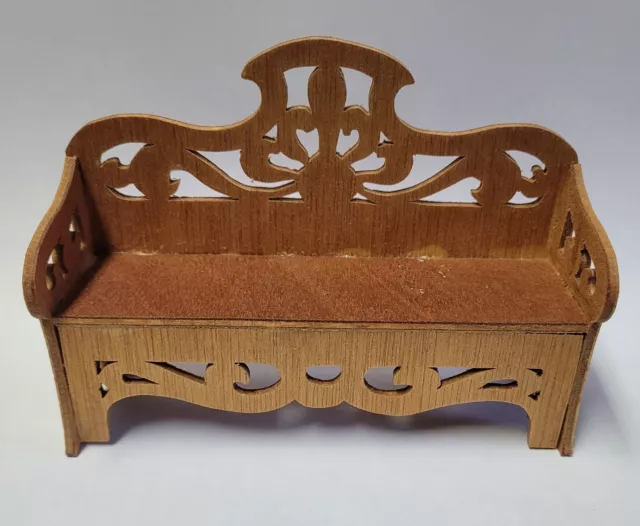 Victorian Style Scroll  Saw Doll Furniture Bench Settee Fret Work
