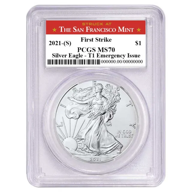 2021 (S) $1 American Silver Eagle PCGS MS70 Emergency Issue FS San Francisco ...