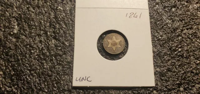 1861 3 Cent Silver Piece, Trime !! High Grade !!