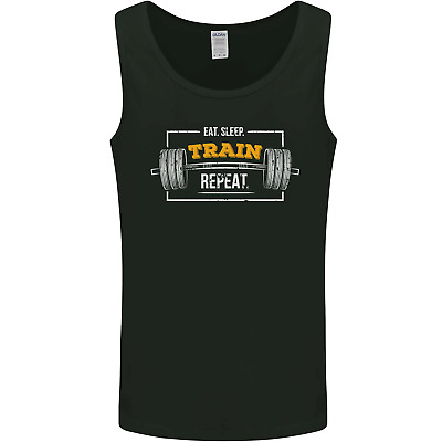 Eat Sleep Train Repeat Gym Training Top Mens Vest Tank Top