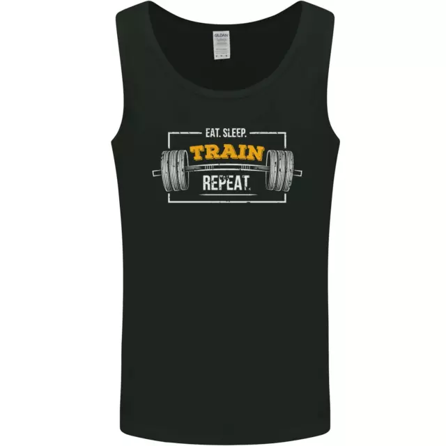 Eat Sleep Train Repeat Gym Training Top Mens Vest Tank Top