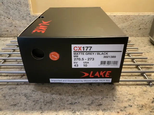 Lake CX177- Matte Grey Cycle Shoes EU Size 43 - UK Size 9 - USA 10