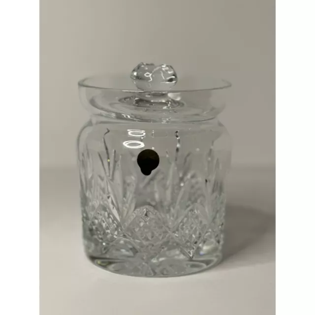 VTG Waterford Crystal Glass KELLEY Biscuit Barrel Cookie Candy Jar & Lid 6 in.