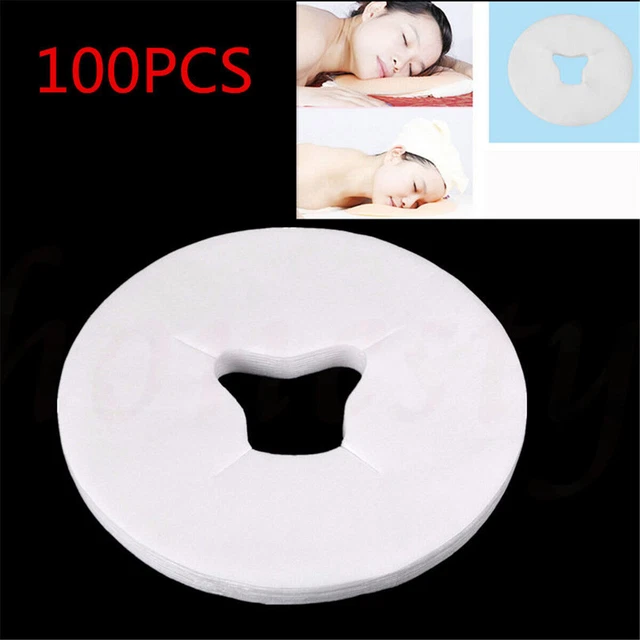 100 pz letto monouso - tavolo massaggi - viso - copertura forata tessuto non tessuto bianco