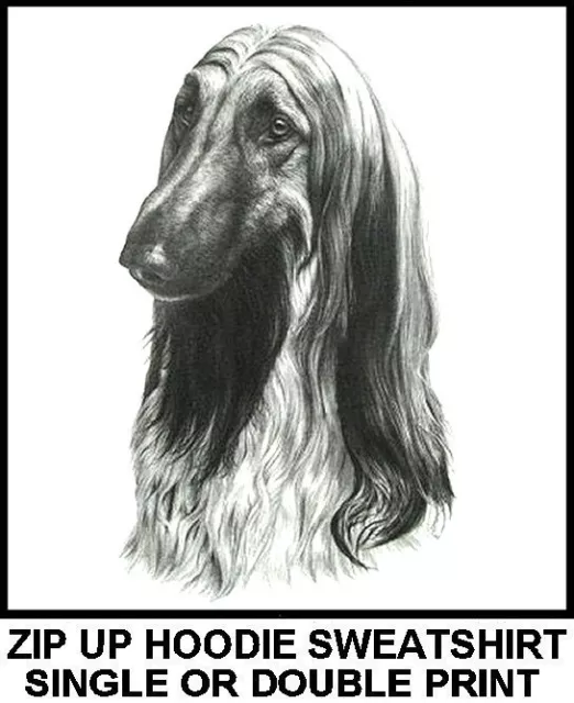 Very Cool Afghan Hound Dog Art Zip Hoodie Sweatshirt 754