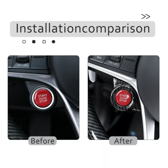 Couvercle bouton d'allumage moteur pour Alfa Romeo Giulia 17 2018 fibre carbone