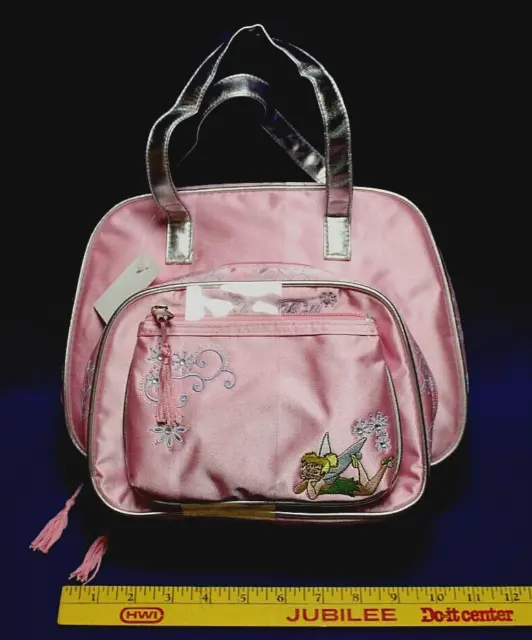 Disney TINKER BELL 3 Nesting Travel Bags Set Makeup Purse Zipper Case  - NEW