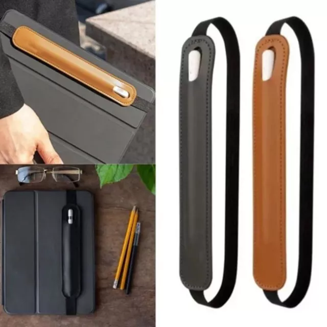 Faux Leather Tablet Pen Holder Portable Stylus Case with Elastic Band Protective