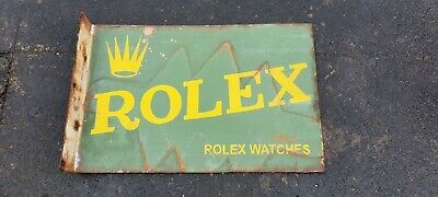 Porcelain Rolex Enamel Sign Size 12" x 18" Inches Double Sided Flange