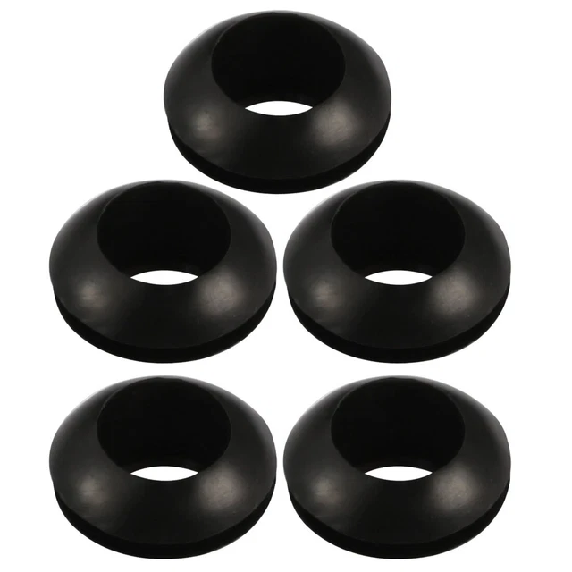 Fil passe-câble 5pcs protection caoutchouc noir 10mm passe-double face