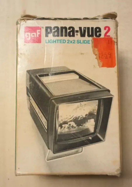 GAF Pana-Vue Iluminado Automático 2x2 Visor de Deslizaciones Funcionando Años 50 con Caja Original