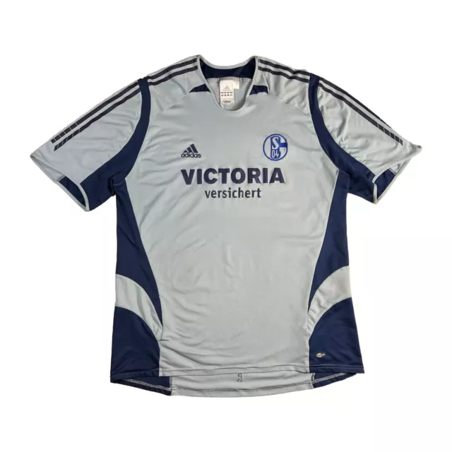 Schalke 04 2005-07 Auswärts Trikot "XXL" adidas "VICTORIA versichert" Grau shirt