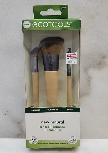 Ecotools #0033- 3 Pieces, Concealer, Fundation, Brow. Makeup Brush Gift Set.