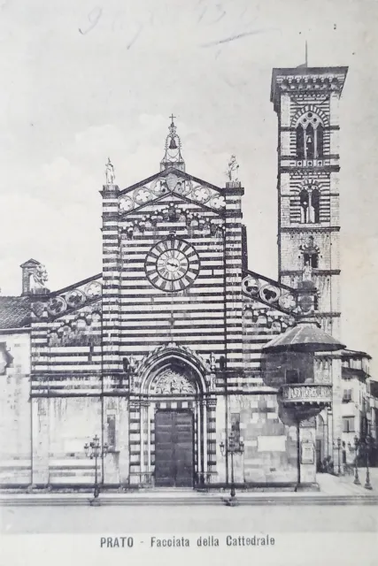 Cartolina - Prato - Facciata della Cattedrale - 1913