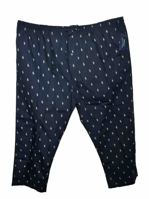 Polo Ralph Lauren Mens Lounge Pants  Black Logo Sleep PJ Pajama 4X Big - AC