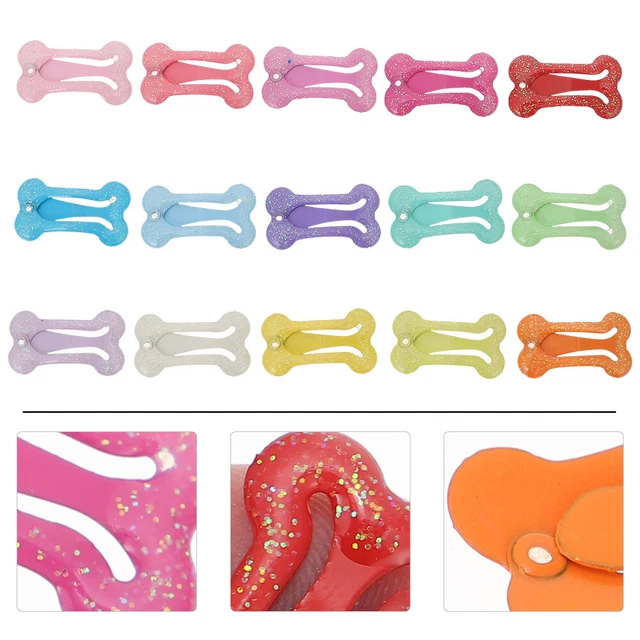 15 piezas horquillas para mascotas hueso gato perro clips para cachorro niño