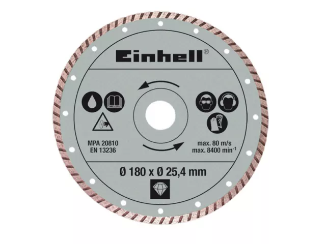 Disco Diamantato 180X25,4X2,2Mm Lama Piastrelle Cemento Turbo Einhell 200X25,4