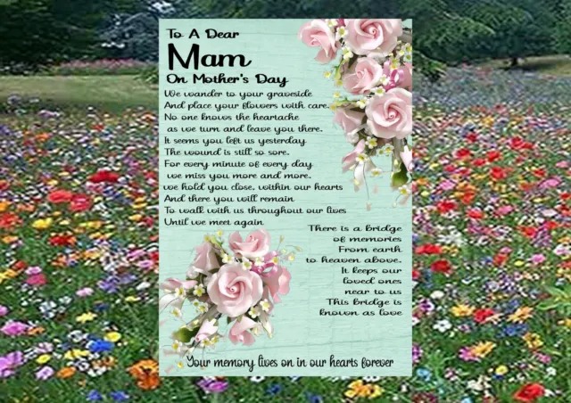 Mother's Day Memorial Card, grave card Waterproof, Mam, Mum, Sister, Auntie, Nan