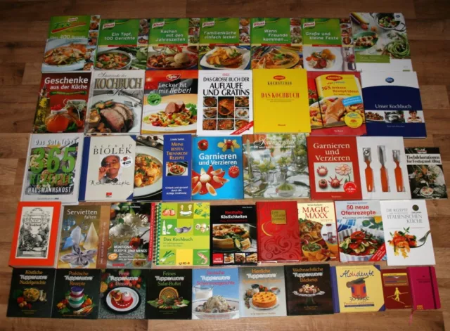 40 Bücher, Kochbücher - Kochen, Braten, Küche, Gerichte, Rezepte. Paket.