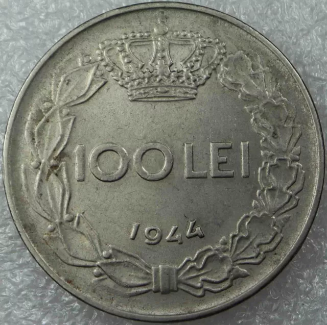 Romania 100 Lei 1944 Mihai I Nickel plated Iron coin [2103