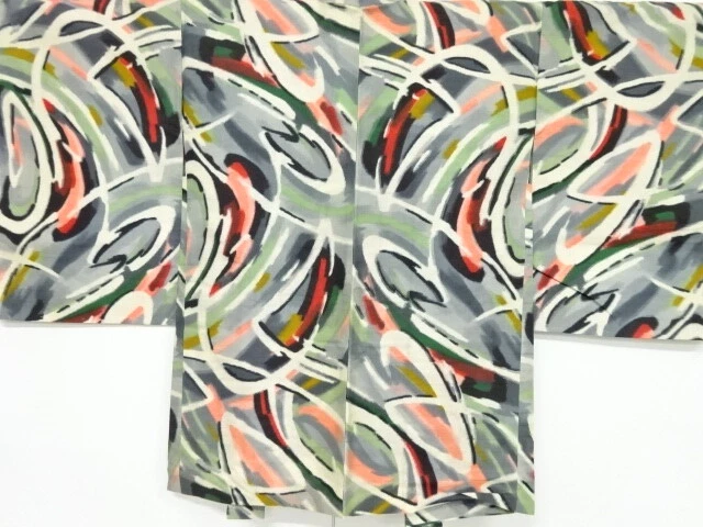 80849# Japanese Kimono / Antique Haori / Meisen / Woven Abstract Pattern