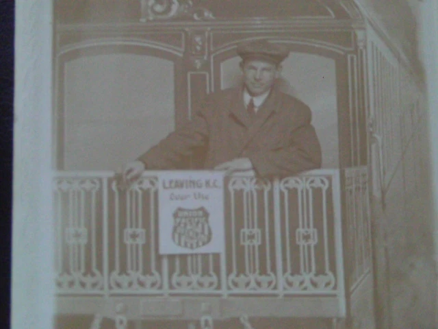 1910 Studio Rppc Railroad Train Caboose Union Pacific Overland Rr Kansas City Mo