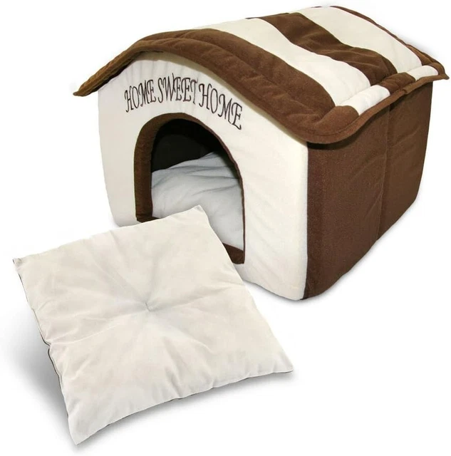 Indoor Dog House Bed Pet Soft Warm Fleece Cushion Pad Washable Cat Cozy Home 2